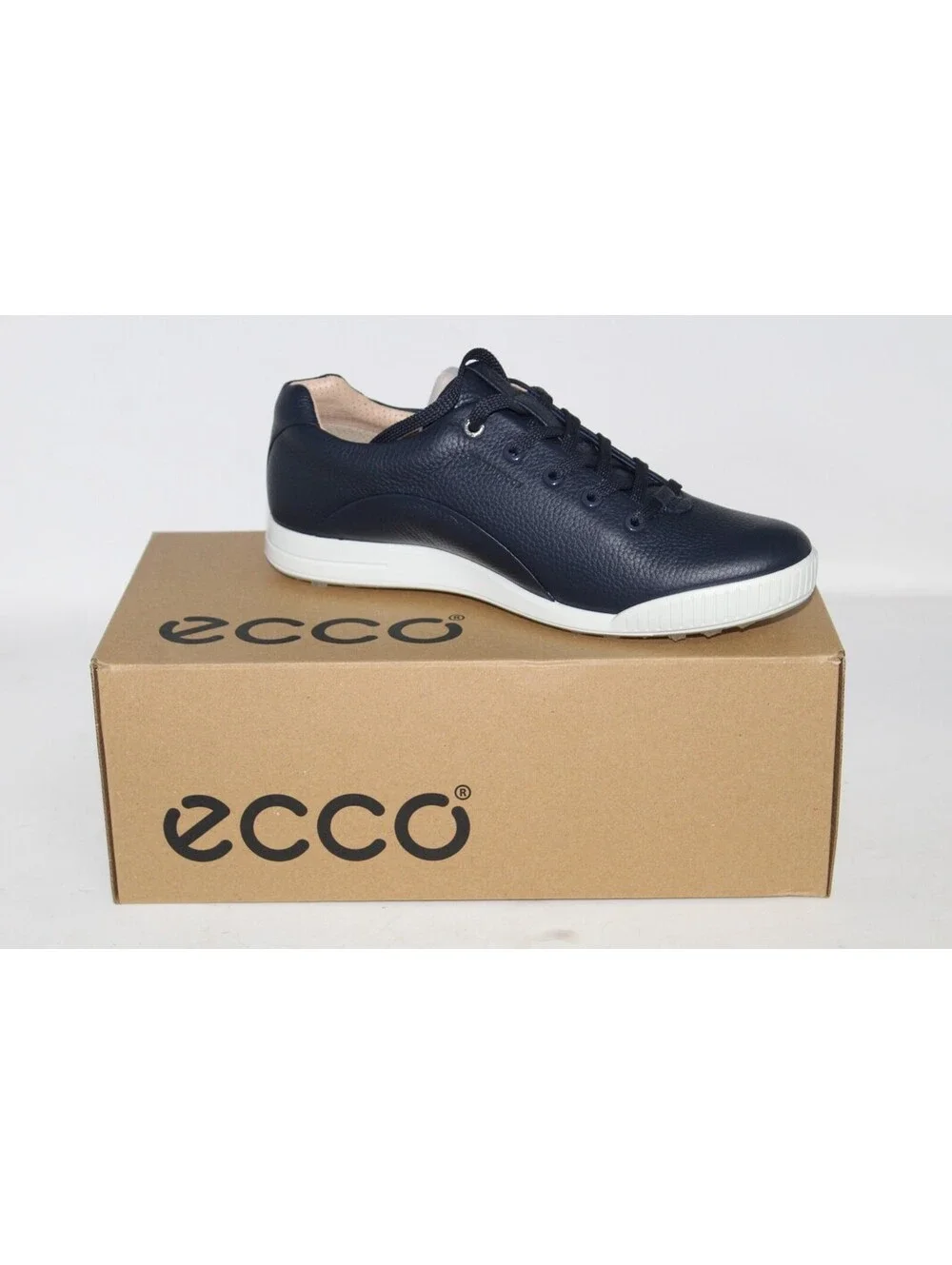 NEW ECCO Golf Street Retro Men's 8-8.5 Leather Waterproof Golf Shoe / Blue